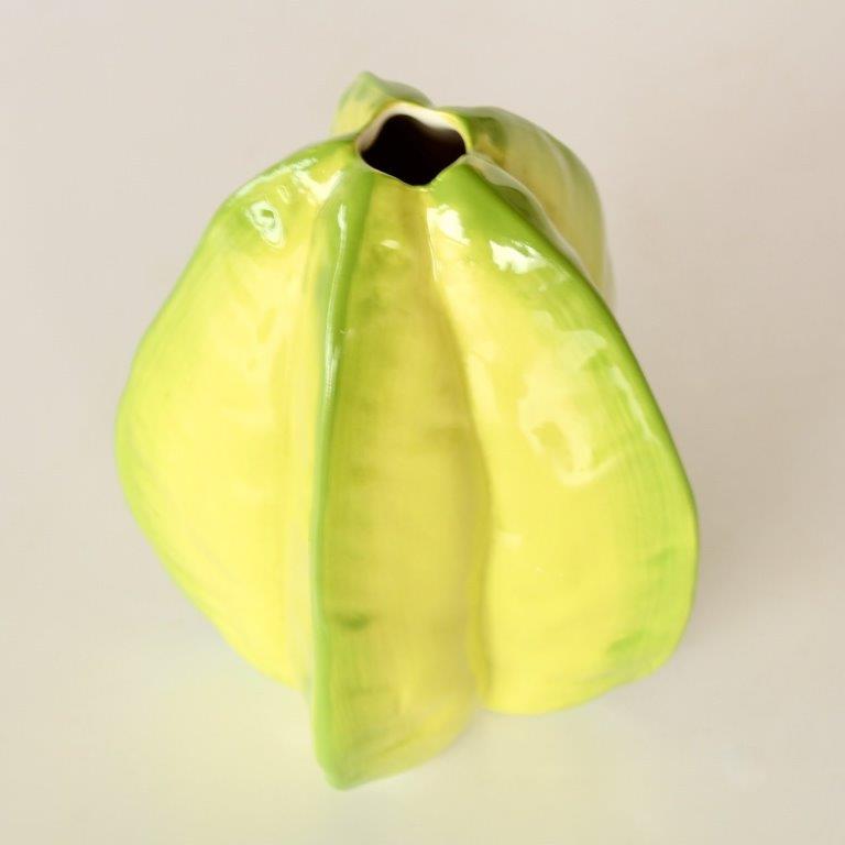 Yellow & Green Ceramic Fruit Vase